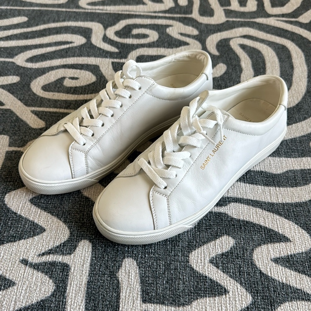 Saint Laurent Andy Clean Leather ‘Optic White’. Size 7